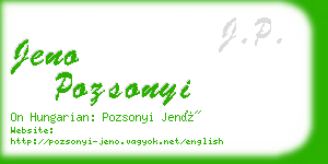 jeno pozsonyi business card